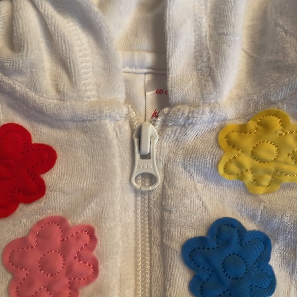 Hanna Andersson Swim hooded coverup terry cloth zip up  size 3-6 months - Picture 3 of 5
